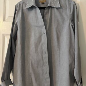 Gold Label Investments Long Sleeve Shirt with Studded Collar